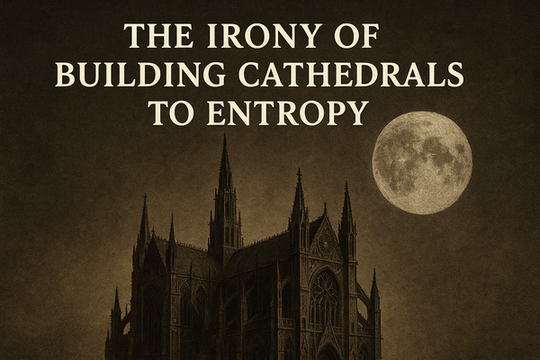 Gothic cathedral under a full moon